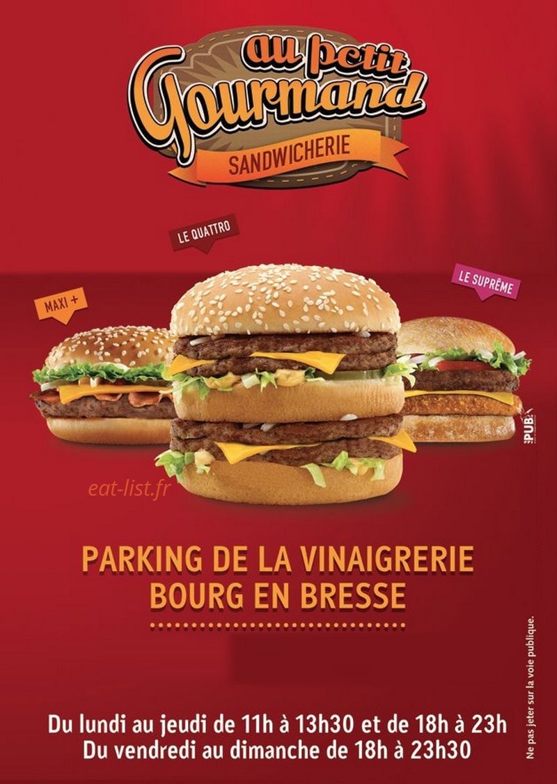 Au petit gourmand — carte page 1