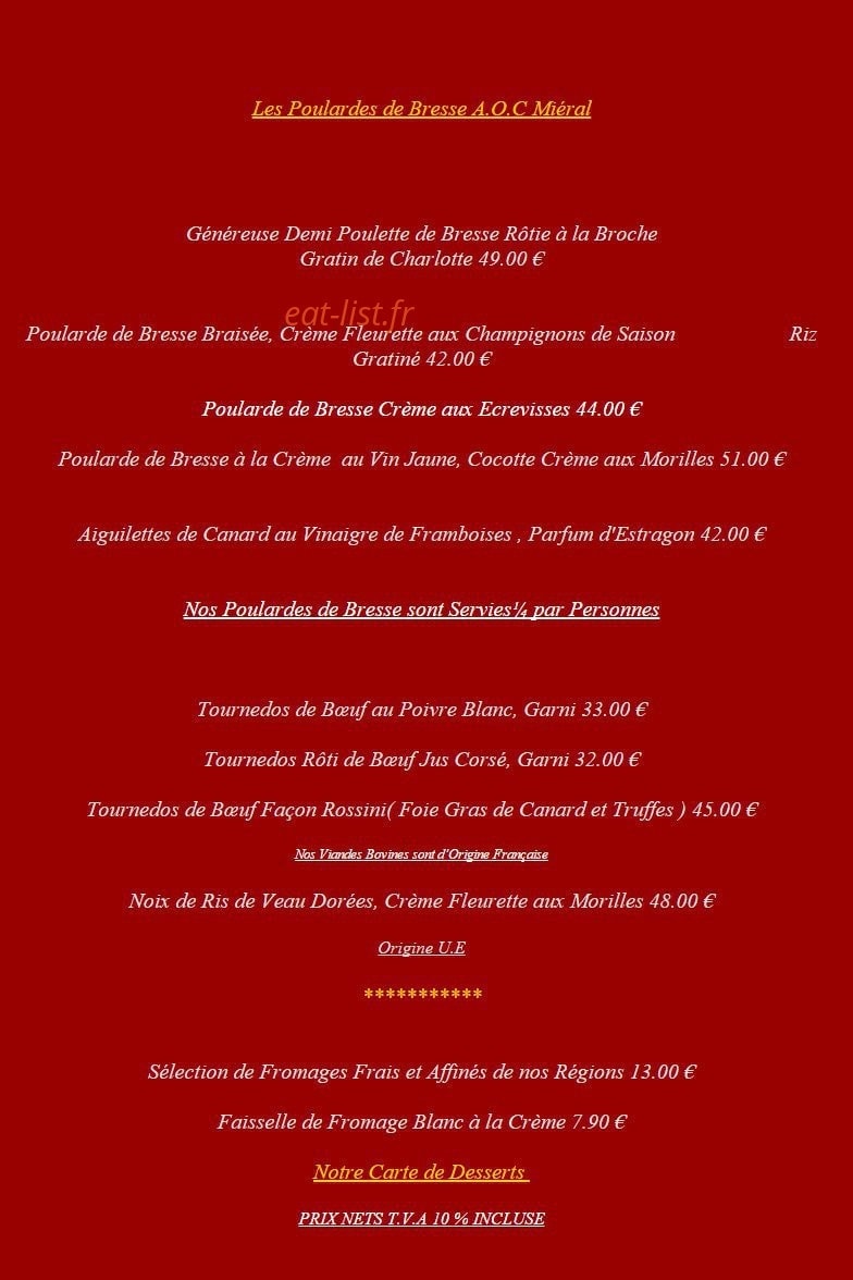 Auberge Bressane — carte page 6