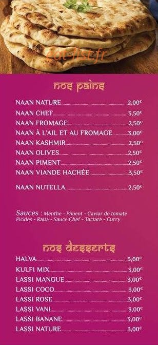 Bollyfood — carte page 5