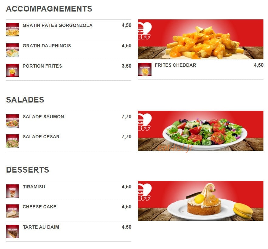 Bourg Fast Food — carte page 5
