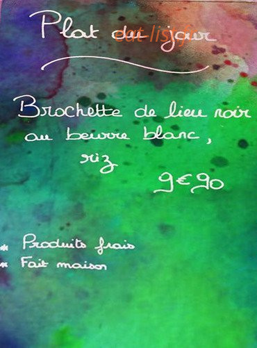 Carte et menu de Brasserie Notre Dame à Bourg en Bresse — Un exemple de plat du jour