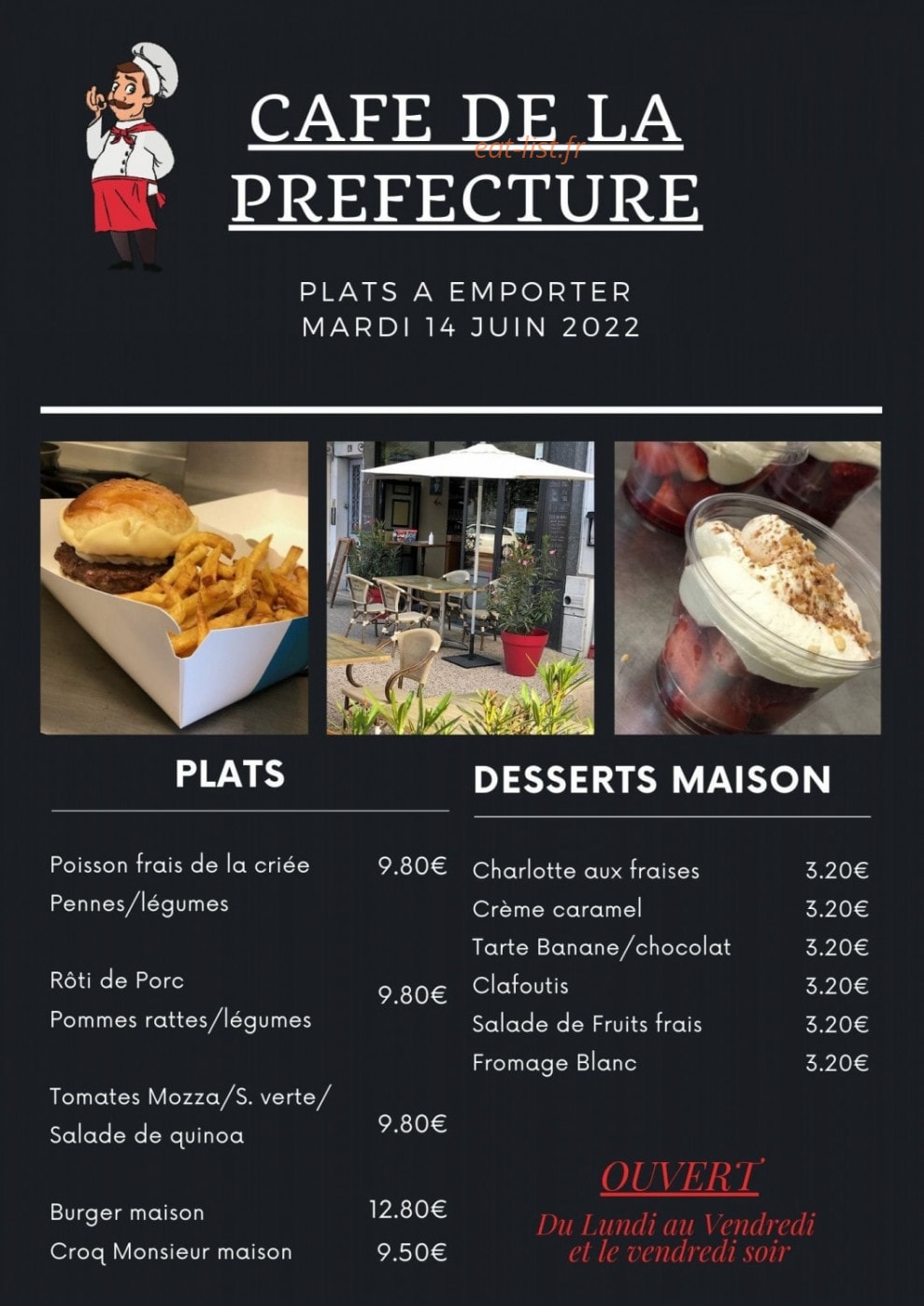Cafe de la Prefecture — carte page 1