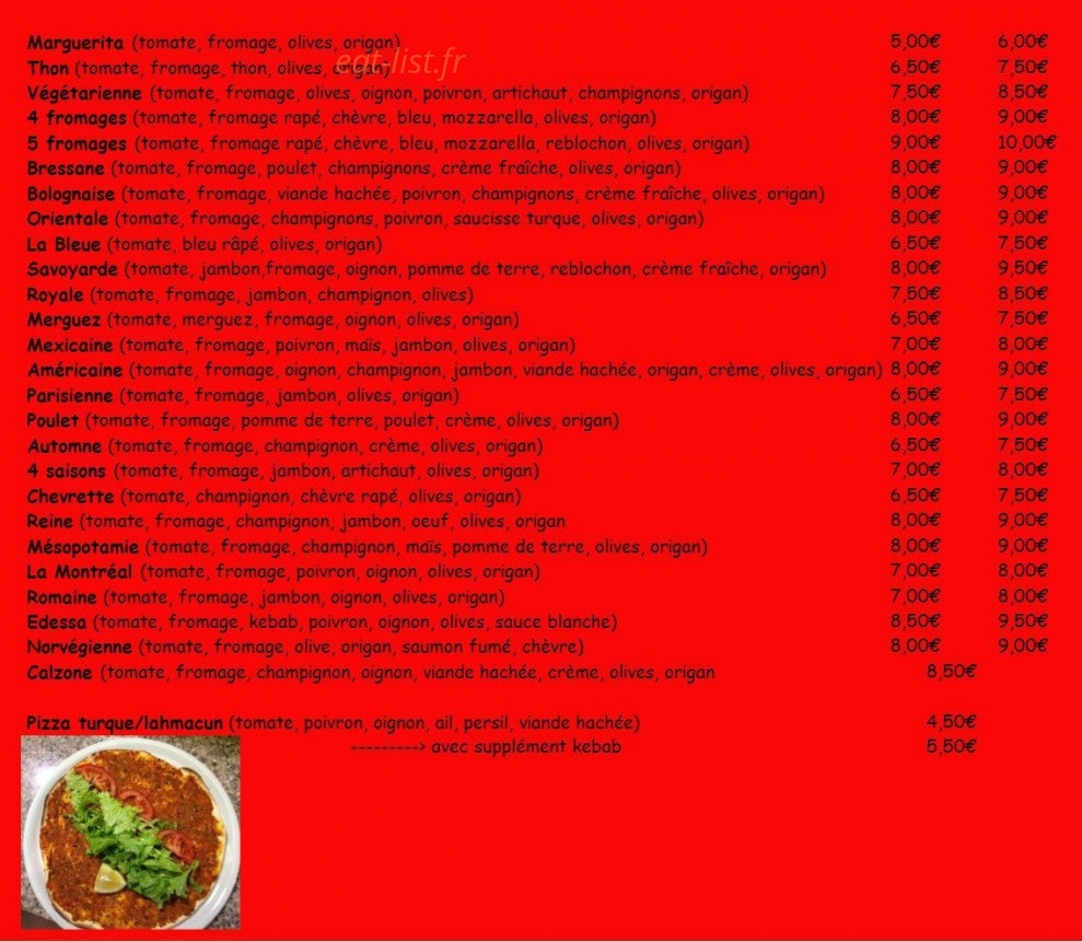 Edessa Kebab & Pizza — carte page 4