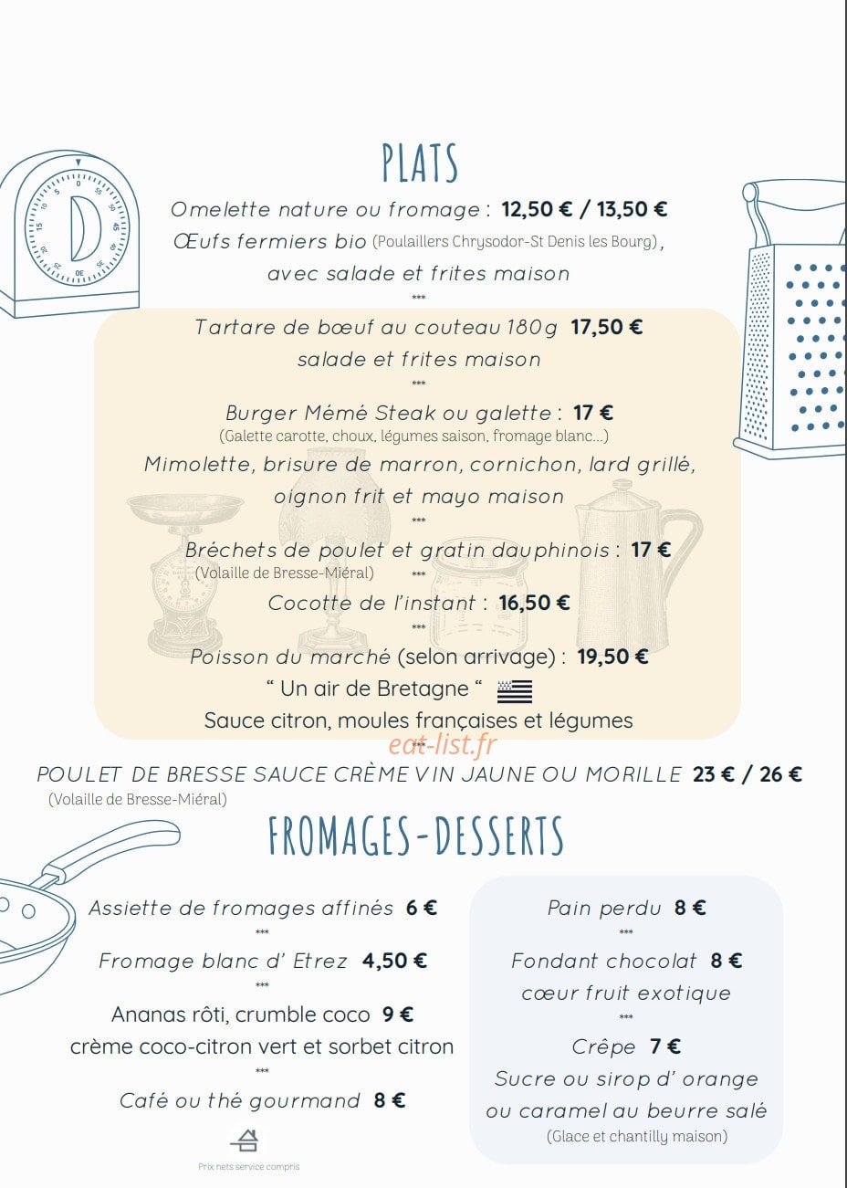 Ici Comme Chez Mémé — carte page 2