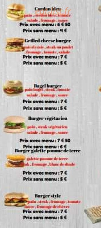 King Family Burger — carte page 3