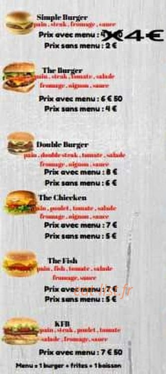 King Family Burger — carte page 2