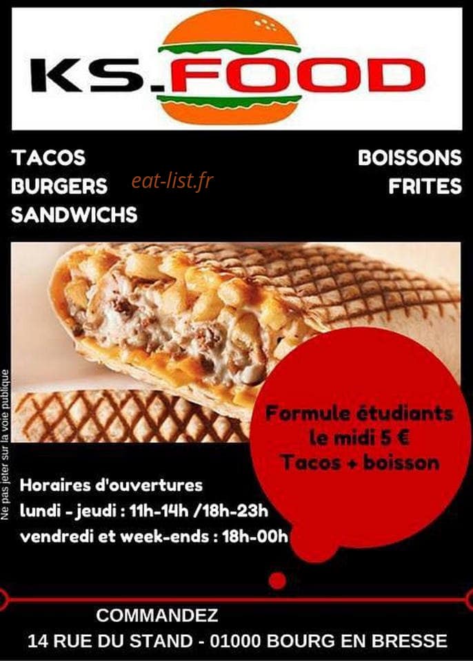 KS Food — carte page 1