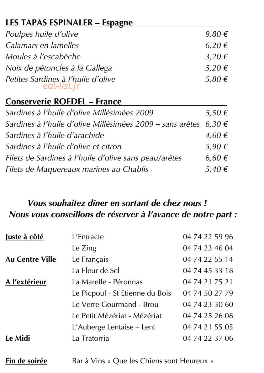 La Buvette — carte page 9