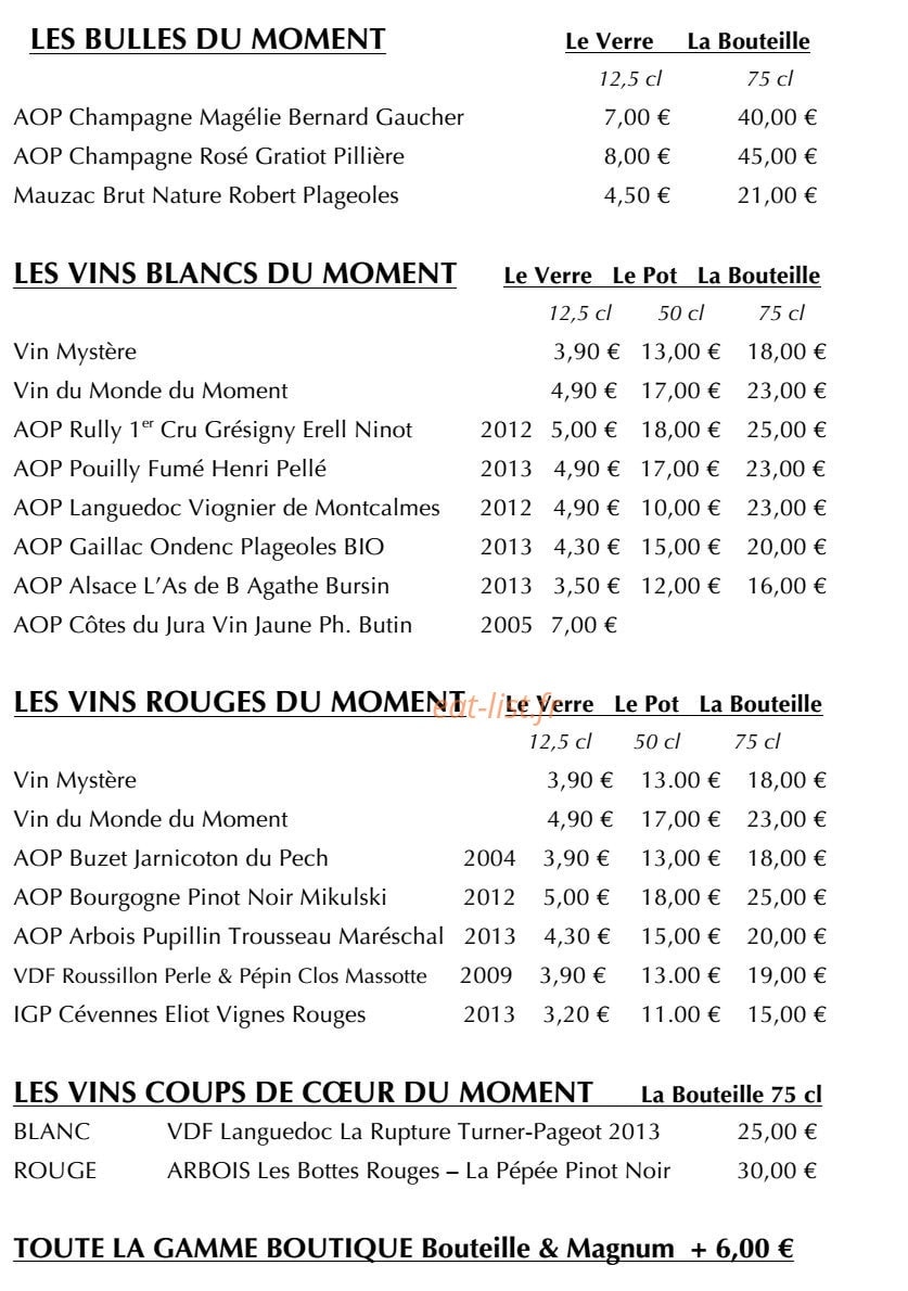 La Buvette — carte page 3