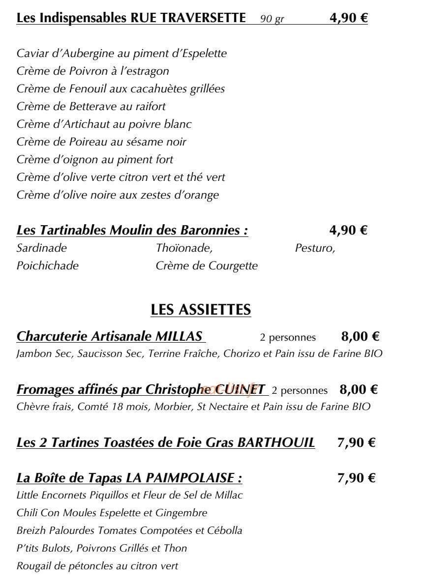 La Buvette — carte page 7