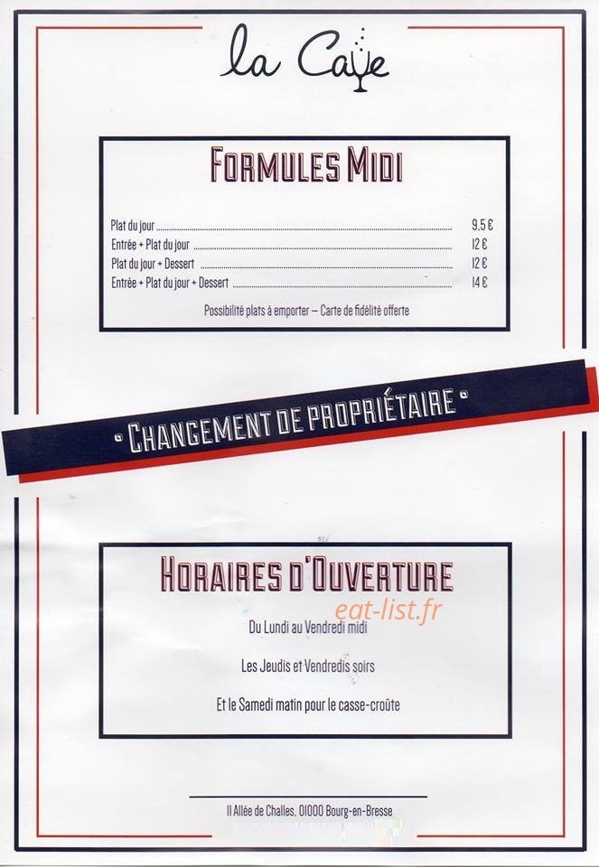 La Cave — carte page 1