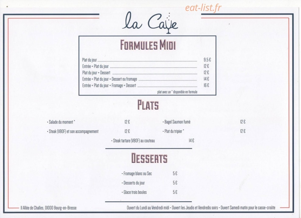 La Cave — carte page 3