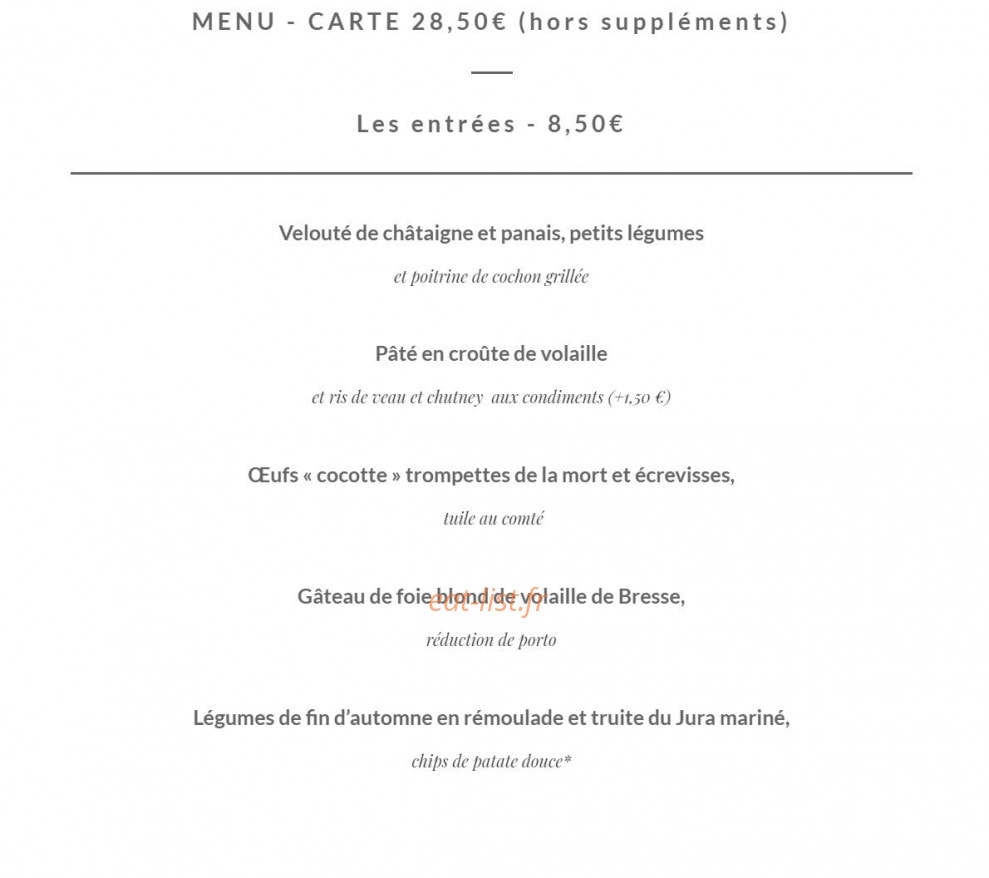 La Coq'Hôte — carte page 1