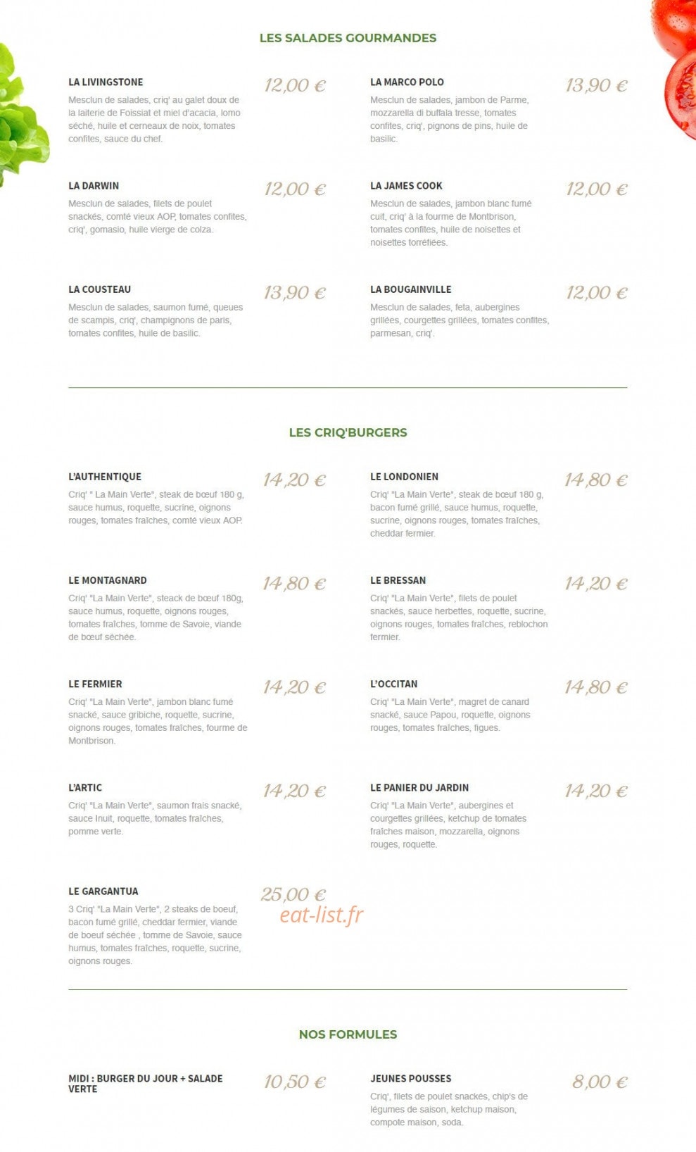 La Main Verte — carte page 1