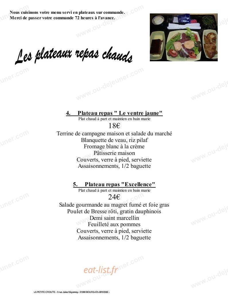 La Petite Croute — carte page 4
