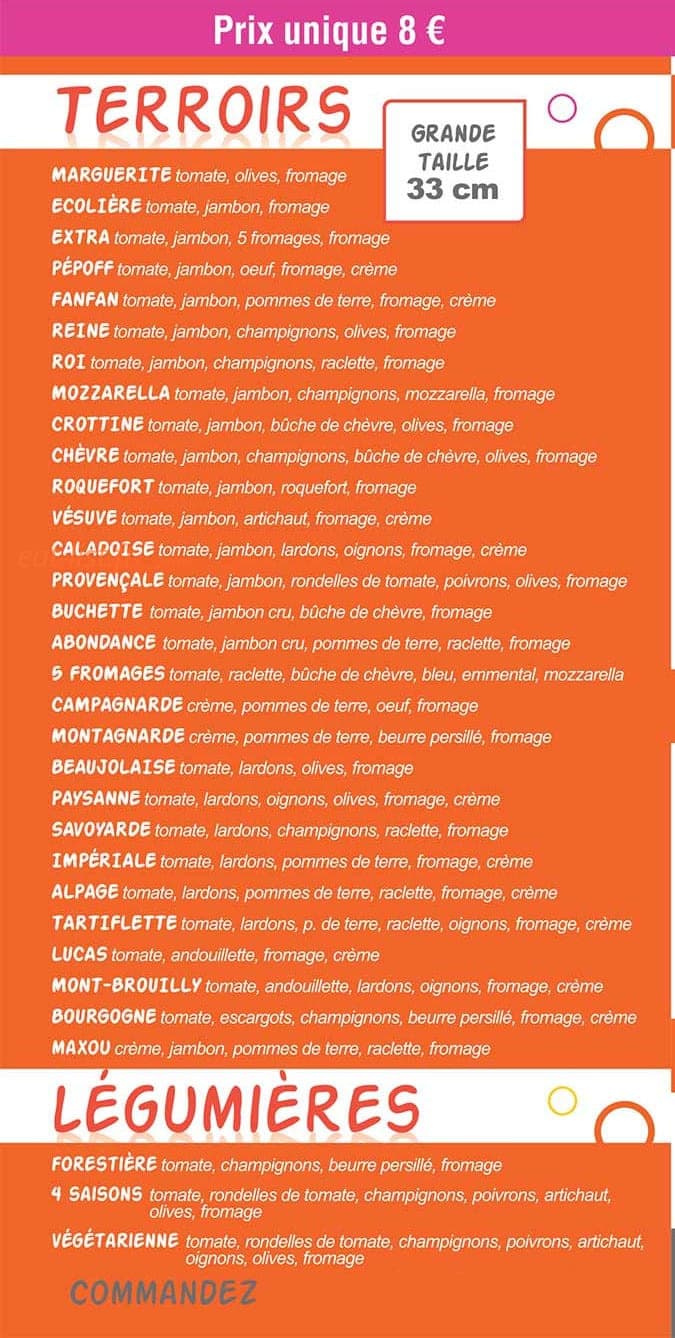 Pizz' Addict — carte page 1