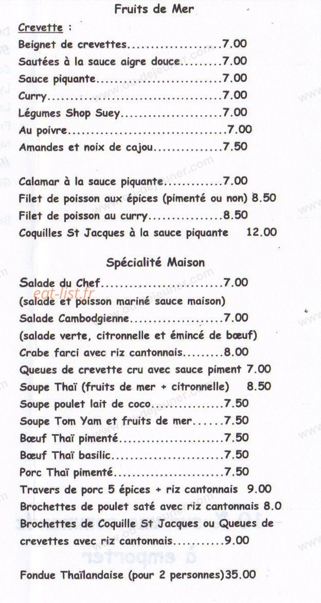 Restaurant le Heng Li — carte page 4