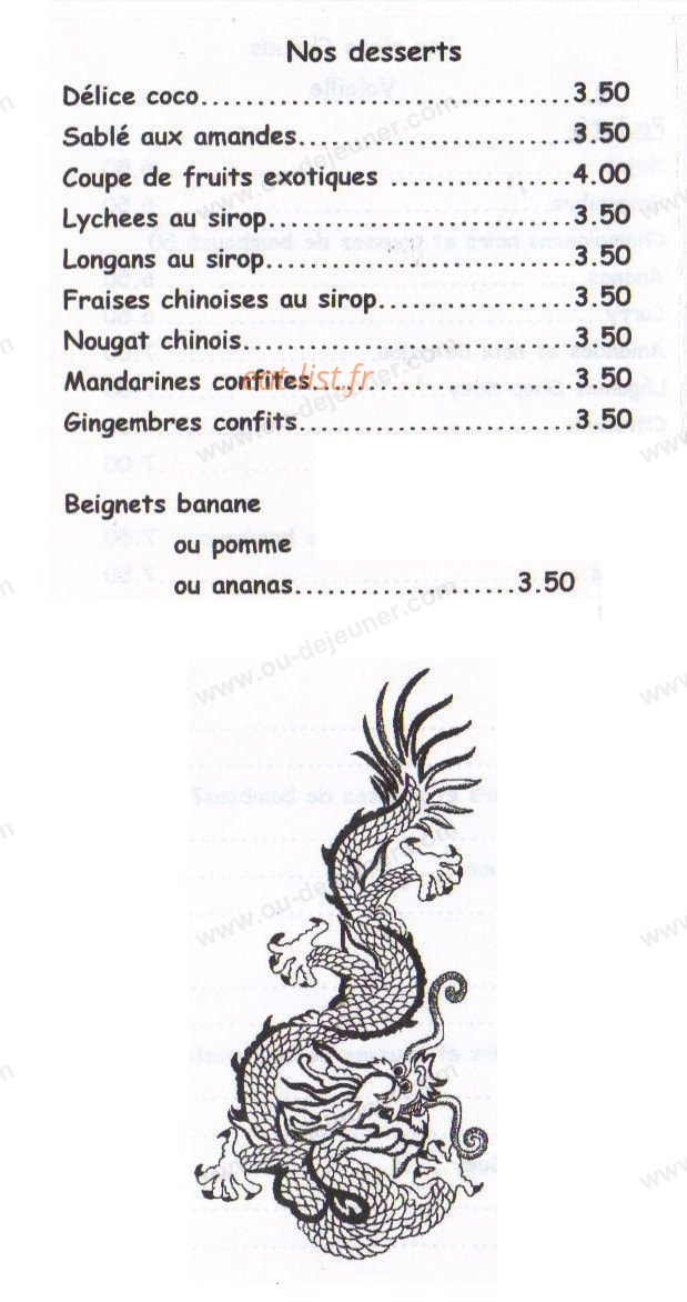Restaurant le Heng Li — carte page 5