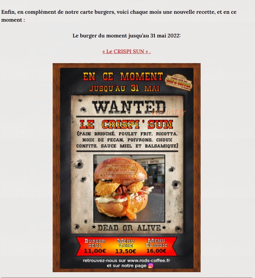 Rods Coffee — carte page 3