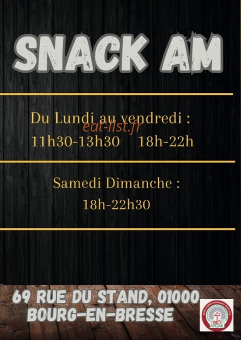 Snack AM — carte page 1