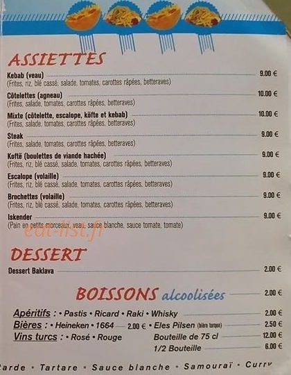 Star Kebab — carte page 2