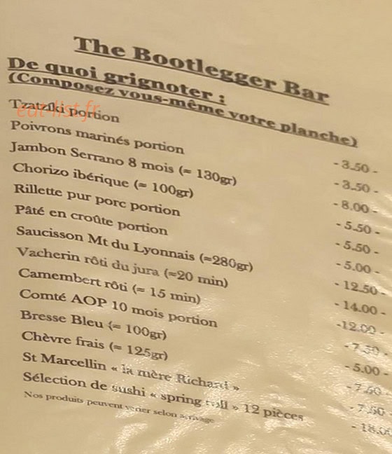 The Bootlegger — carte page 1