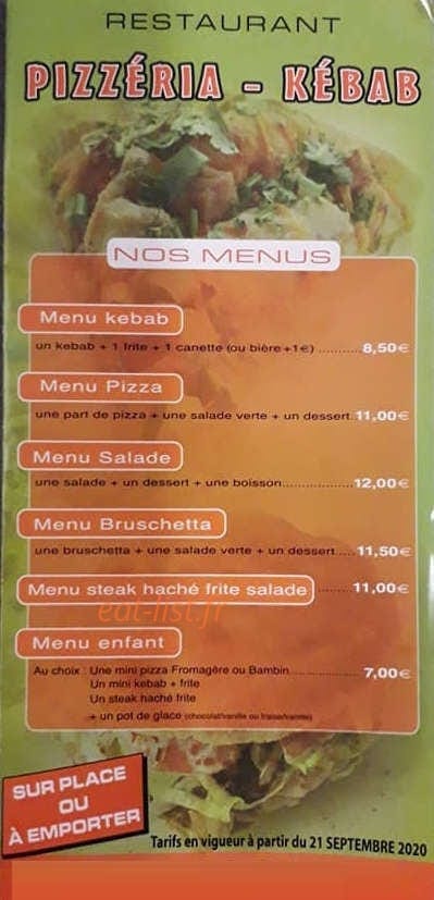 Kebab Pizza — carte page 1