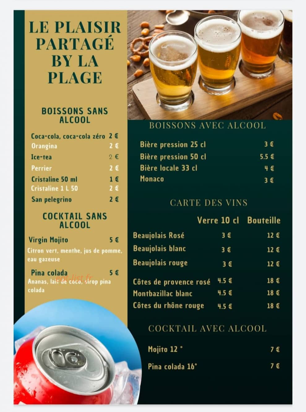 La Plage — carte page 4