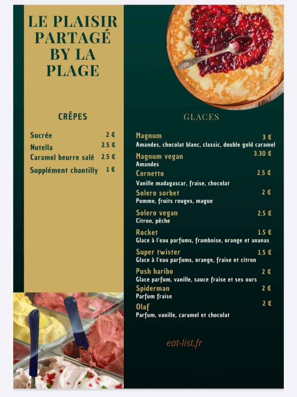 La Plage — carte page 2