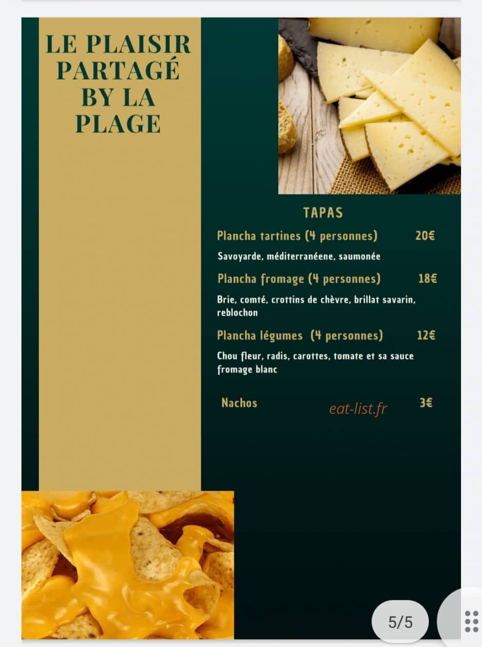 La Plage — carte page 5