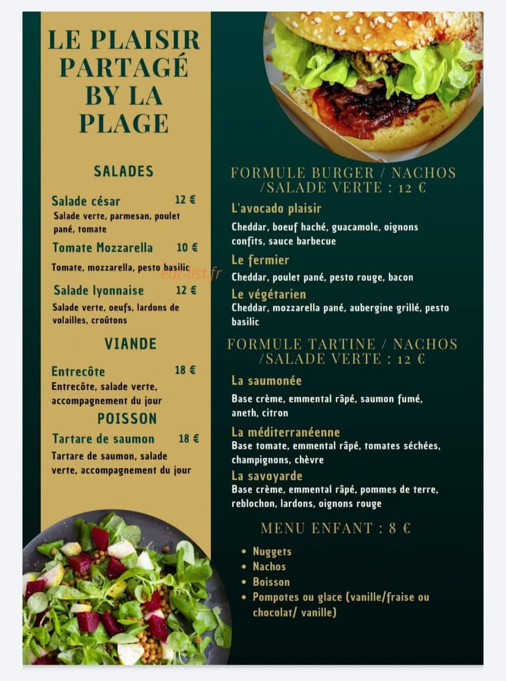La Plage — carte page 1
