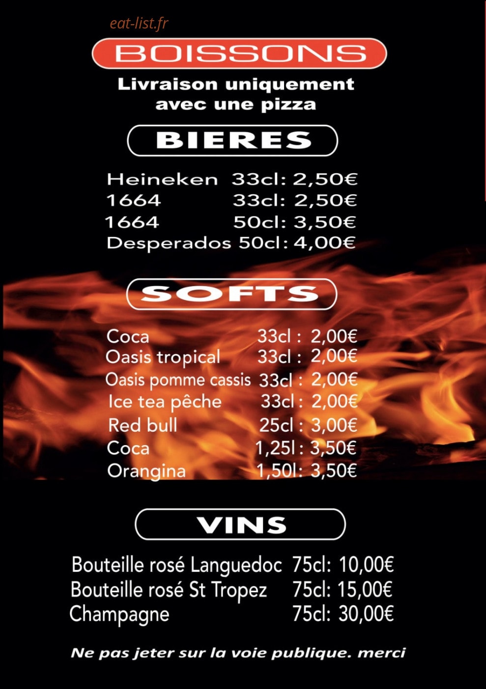 Pizza des Templiers — carte page 2