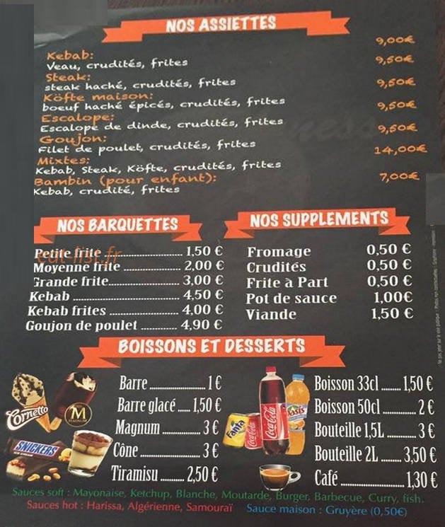Restaurant Meness — carte page 2