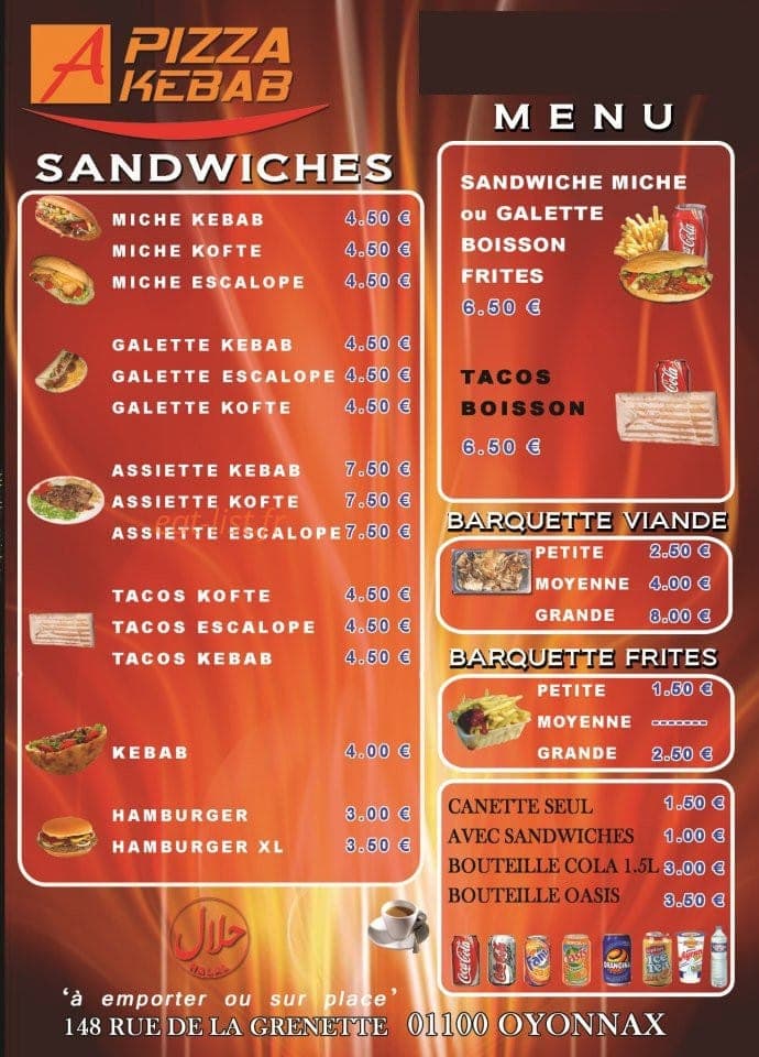 A Pizza Kebab — carte page 2
