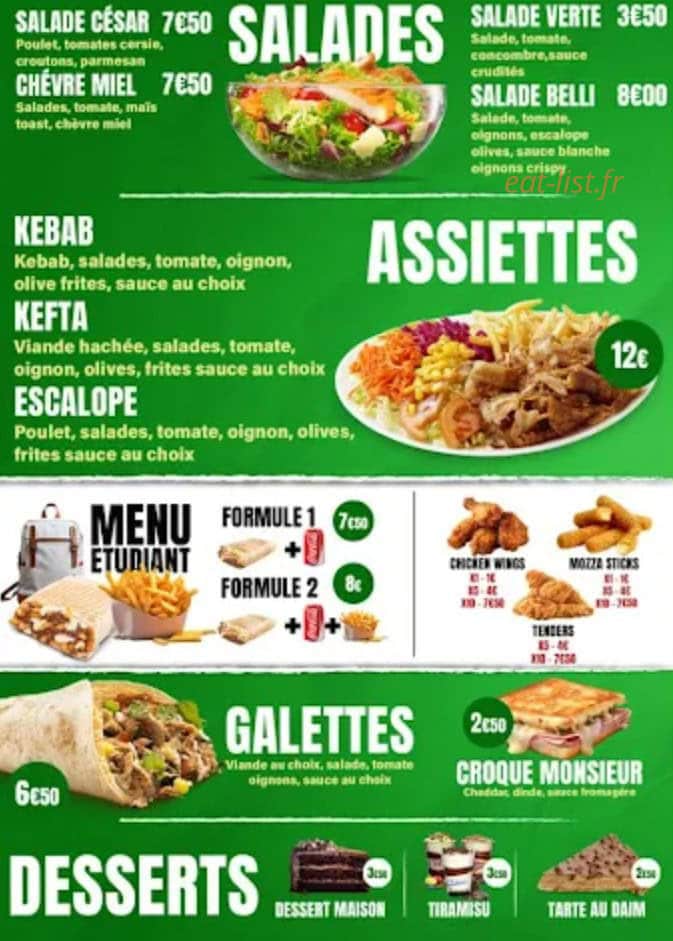 Belli Food — carte page 2