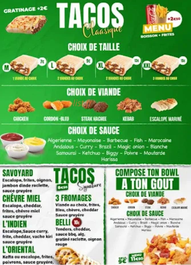 Belli Food — carte page 3