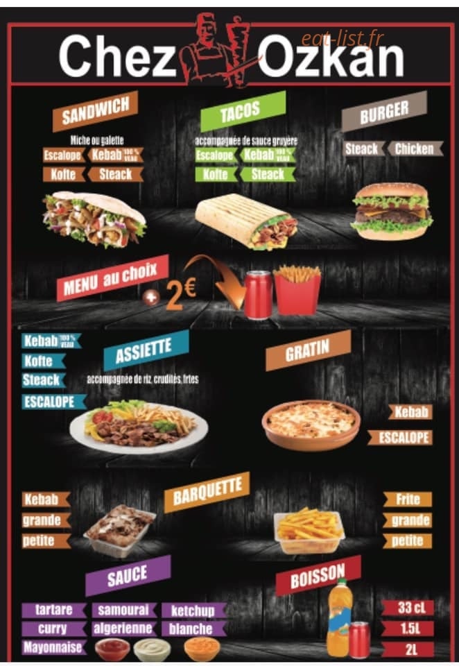 Chez Ozkan — carte page 1