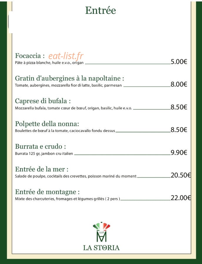 La Storia — carte page 1