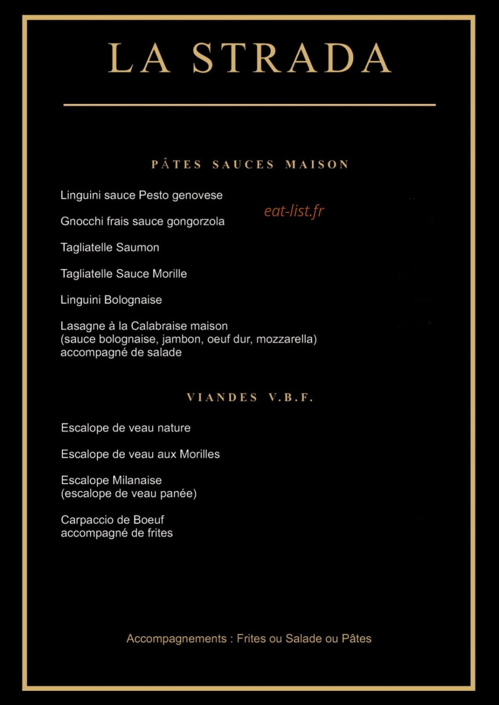 La Strada — carte page 2