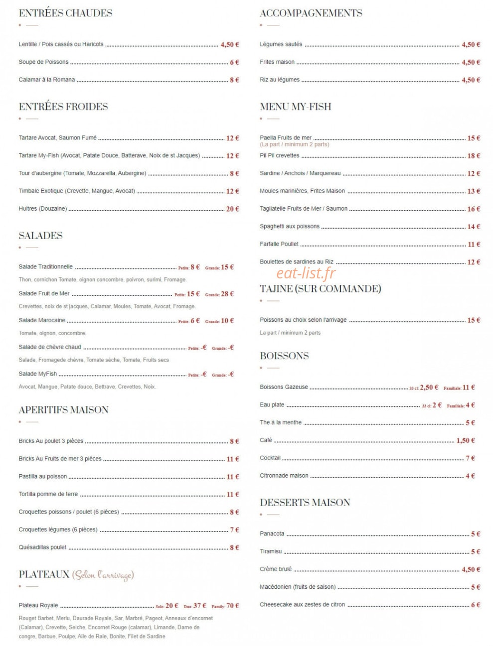 My-Fish — carte page 1