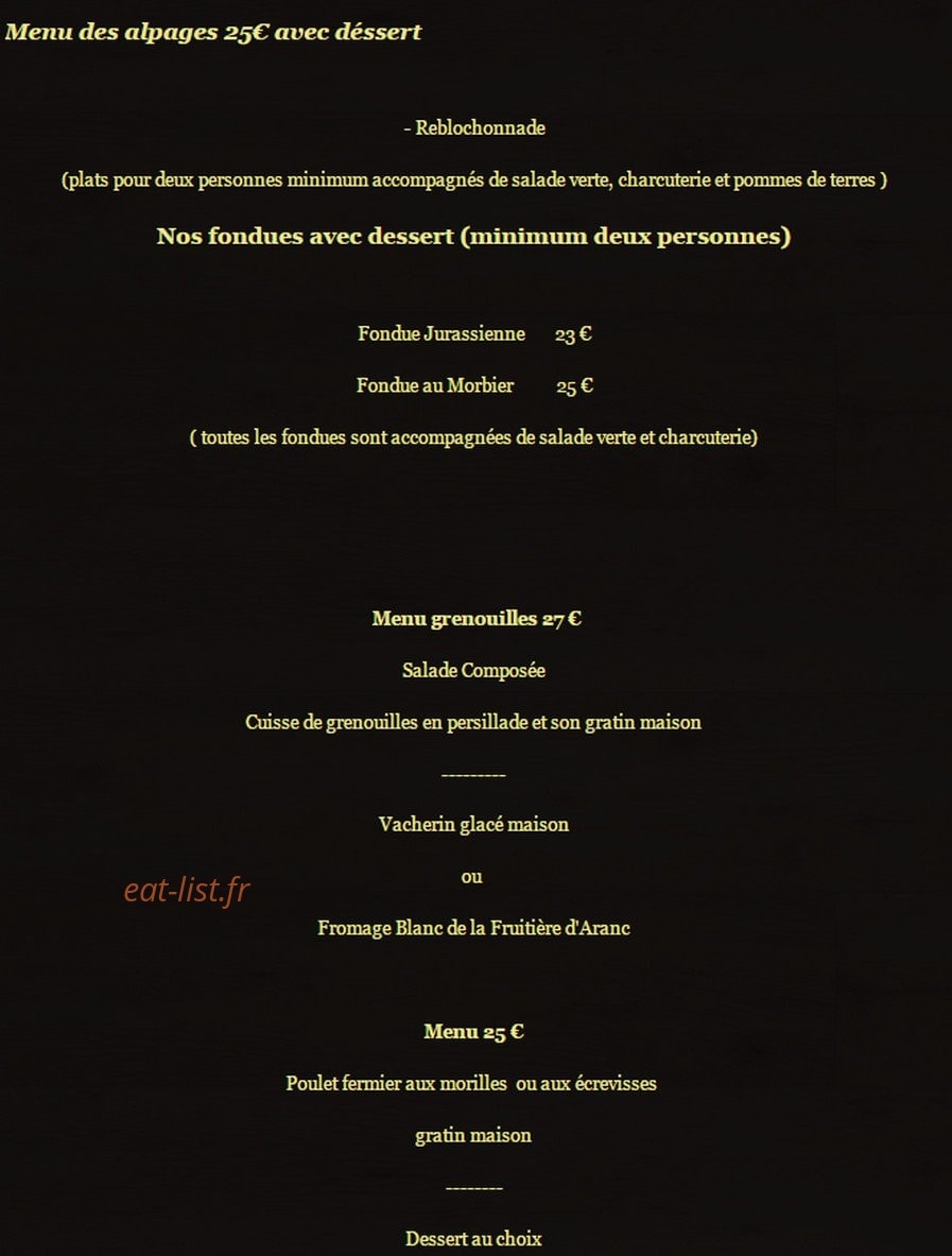 Auberge De la Praille — carte page 3