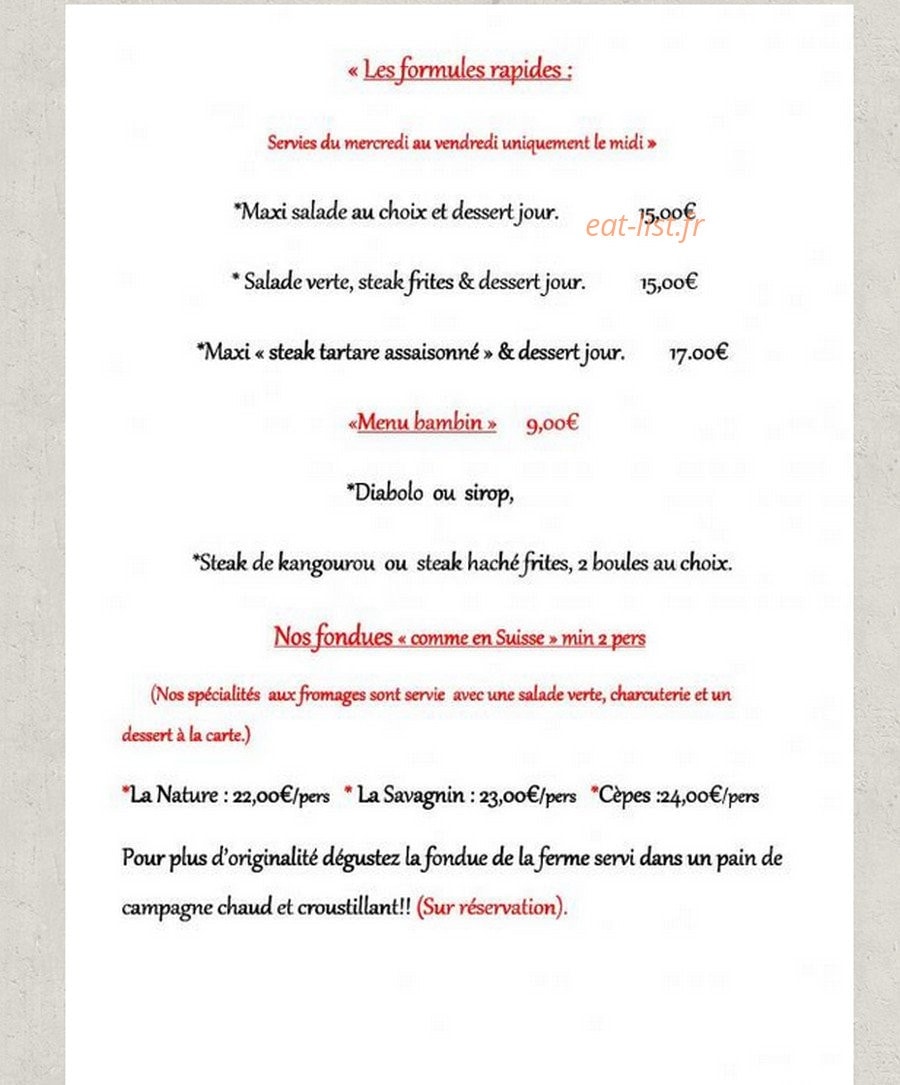 La Ferme Guichard — carte page 1