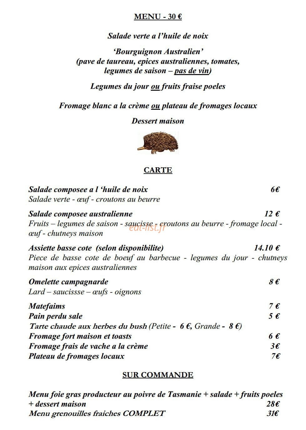 Le Boomerang — carte page 2