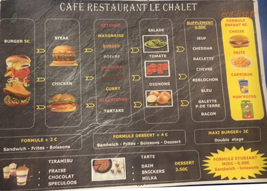 Le Chalet — carte page 1