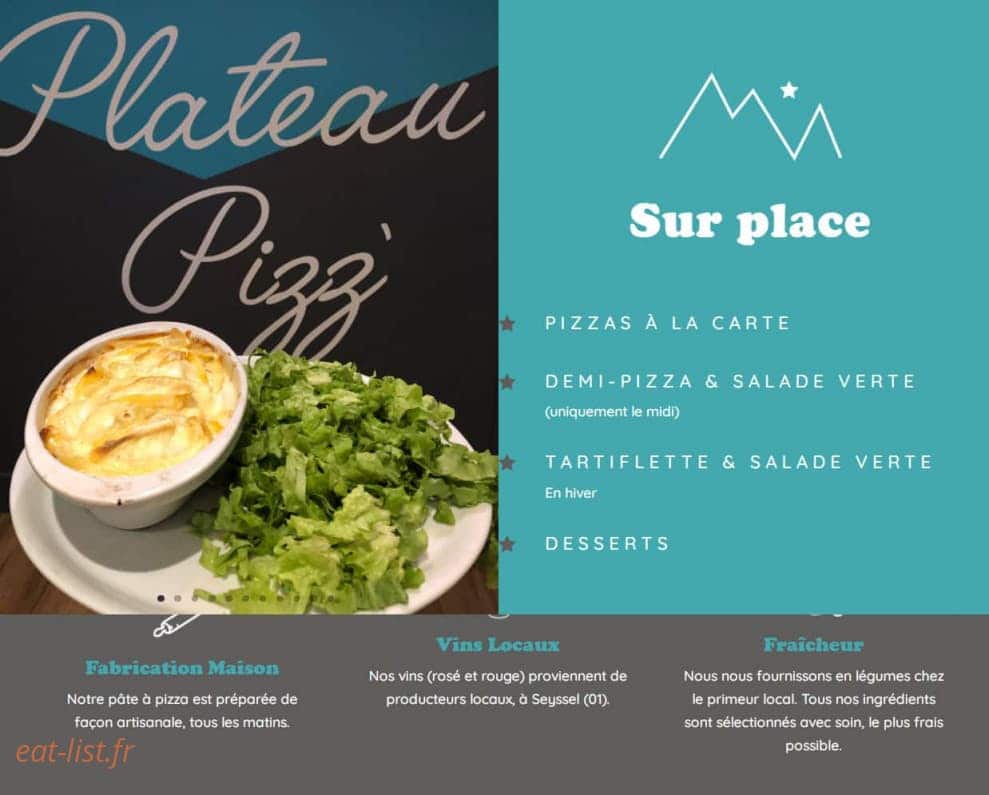 Plateau Pizz' — carte page 2