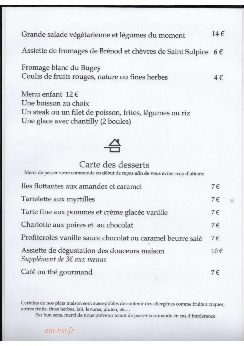 Le Relais de Thézillieu — carte page 3