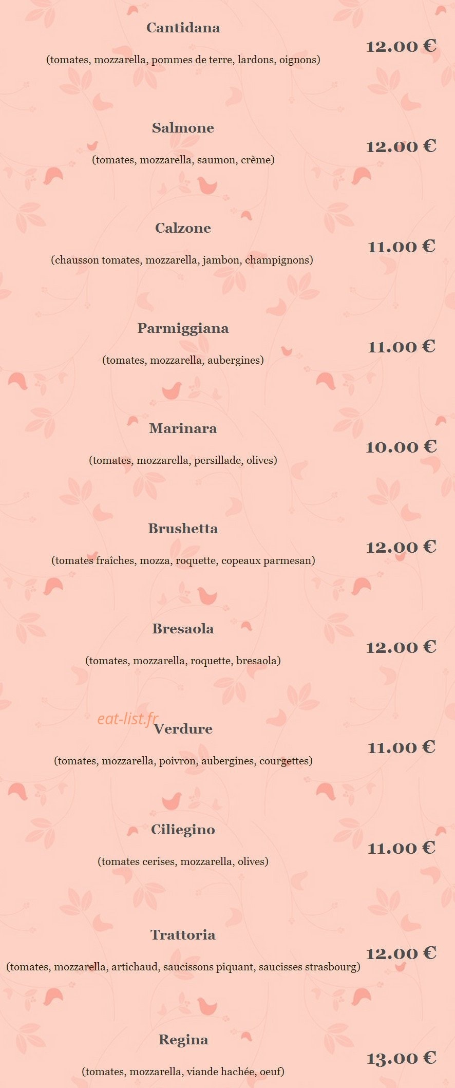 Antica Trattoria — carte page 2