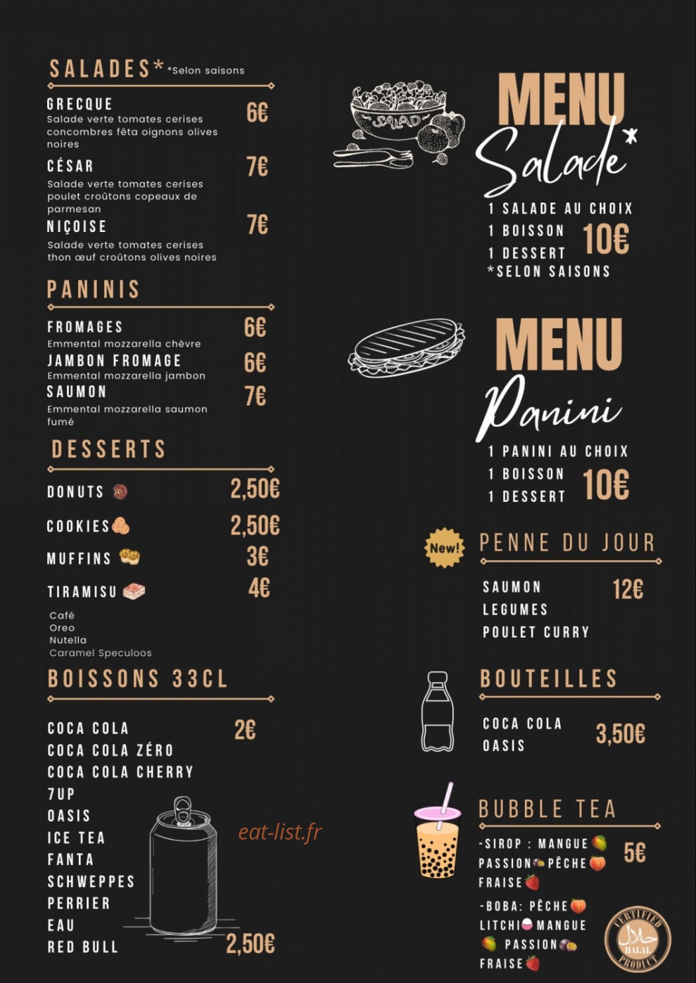 Melbad Pizza — carte page 2