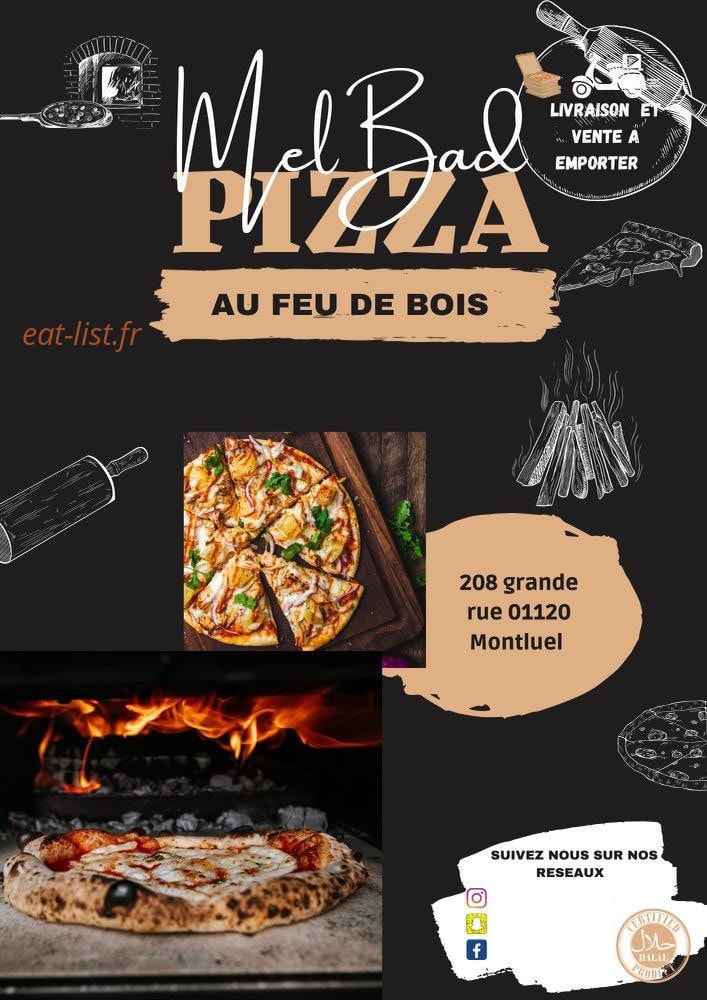 Melbad Pizza — carte page 1