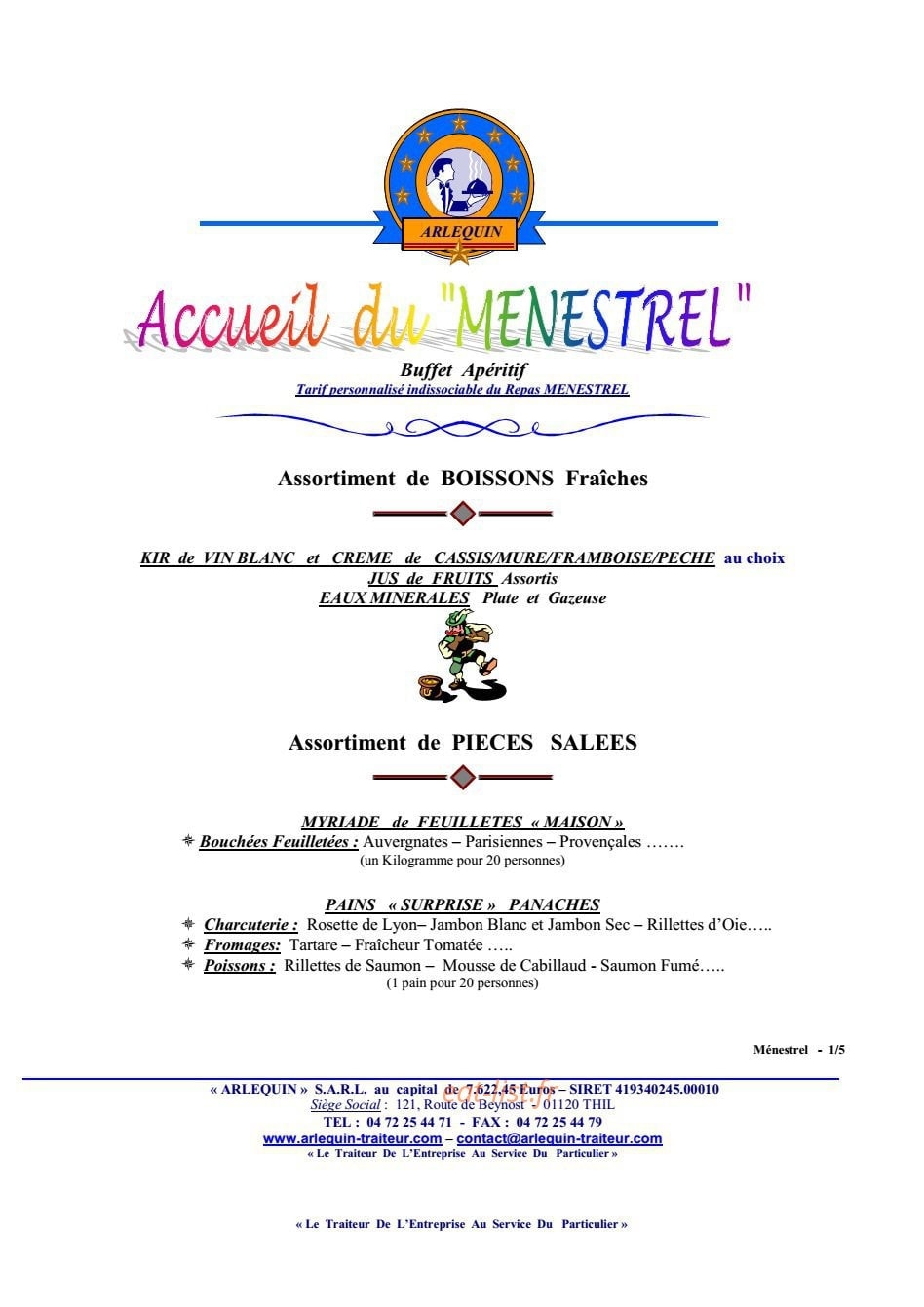 Arlequin — carte page 19
